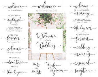 Wedding SVG Bundle | Wedding Sign Svg | Minimalist Wedding Svg | Welcome To Our Wedding Svg | Wedding Printable Cricut Silhouette SC2424
