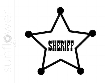 Sheriff Badge SVG, Sheriff Badge Clipart Download, Sheriff Badge Cut File for Cricut, Vector Sheriff Woody Badge Svg Jpg Eps Png SC623