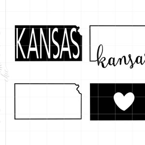 Kansas SVG Bundle / State of Kansas Outline Svg File / Kansas Silhouette Cut File / Kansas Cricut Svg Jpg Pdf Png Dxf Descargar SC2253