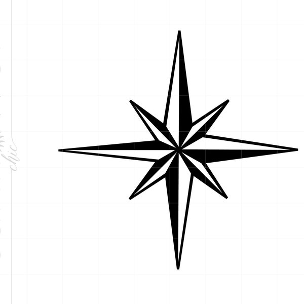 Compass Star SVG | Compass Star Clipart | Compass Star Cut File | Compass Star Svg Jpg Eps Pdf Png | Nautical Clipart SC746