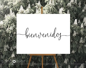 Bienvenidos SVG / Boda Española Svg / Boda Minimalista Svg / Signo de Bienvenida Svg Imprimible Cricut Silueta SC2548