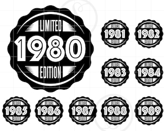 Limited Edition 1980-89 SVG | 1980's Limited Edition Birthday SVG Clipart Cut File | 1980's T-Shirt Design Svg Jpg Eps Pdf Png SC1674