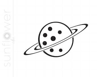 惑星 SVG | 惑星クリップアート | 宇宙惑星カットファイル Cricut シルエット | 土星 SVG Jpg Dxf Pdf Png SC2715