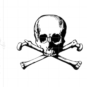 Skull and Crossbones Svg Clipart | Halloween SVG | Vintage Skull and Crossbones Cut File Cricut Silhouette | Pirate Skull Svg SC2643