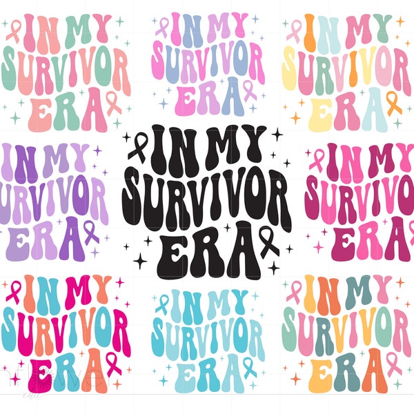 In My Survivor Era Svg Bundle, Swiftie Cancer Survivor Shirt Sublimation Art Svg Png, Breast Cancer Survivor Gift Instant Download SC3262