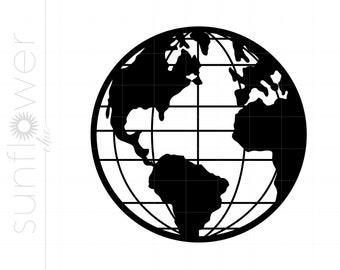 Globe SVG | Globe Silhouette Cricut Download Cut File | Globe Template Svg Jpg Eps Pdf Png Dxf Download SC1952