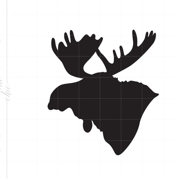 Moose SVG | Clipart d’orignal | Fichier Moose Cut pour Cricut | Moose Head Fichier Svg Jpg Eps Pdf PNG SC552