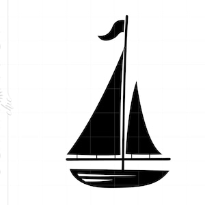 Nautisk segelbåt SVG | Segelbåt Clipart | Segelbåt klippfil för Cricut | Segelbåt fil Svg Jpg Eps Pdf Png SC586 bild 1