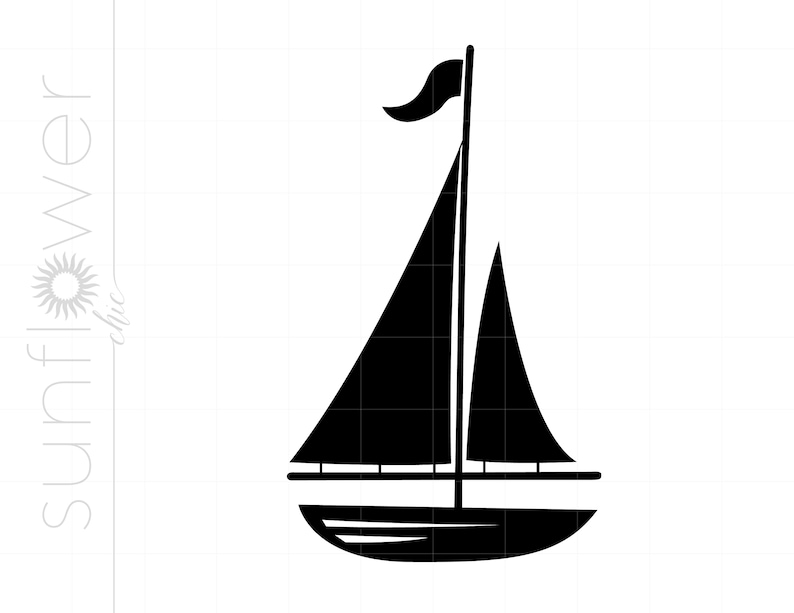Nautisk segelbåt SVG | Segelbåt Clipart | Segelbåt klippfil för Cricut | Segelbåt fil Svg Jpg Eps Pdf Png SC586 bild 1