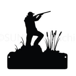 Hunter Silhouette Sign Template SVG Cut File, Hunting Sign Download, Hunting Cricut Svg Eps Pdf Jpg Png, Hunting Sign Template SC1846