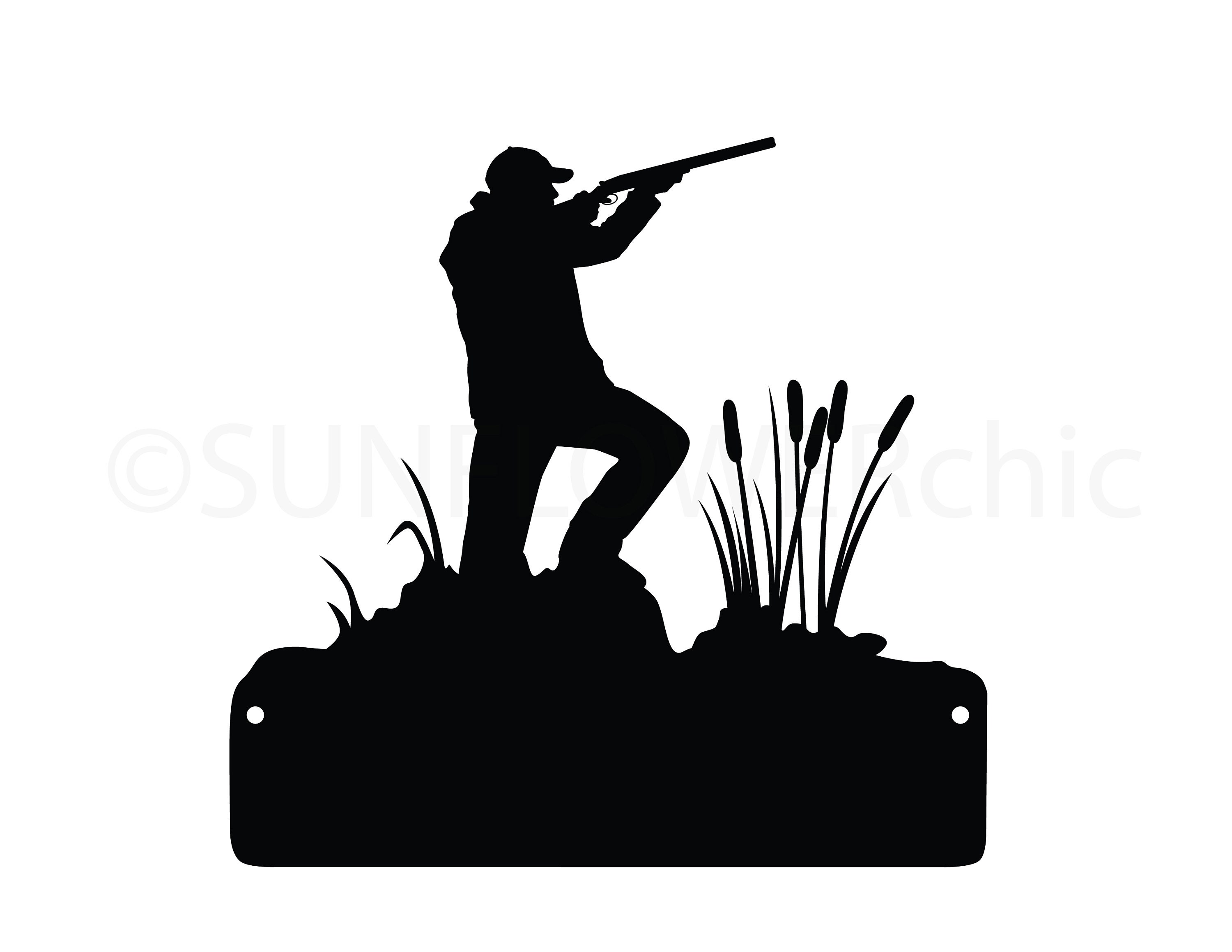 Hunter Silhouette Sign Template SVG Cut File Hunting Sign | Etsy