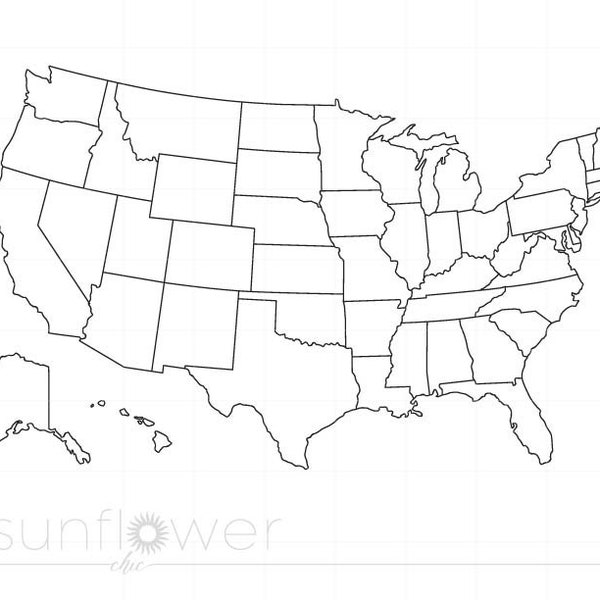 United States Svg | US States Svg Cut Files | United States Map Outline Svg | US Map Silhouette Svg Printable Cricut SC2540