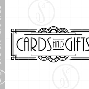 アールデコ カードとギフト サイン アート | パーティー SVG Dxf Eps Jpeg アールデコ カット ファイル ダウンロード | アールデコ シルエット | SVG カット ファイル SC100
