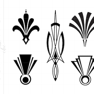 アールデコ SVG Dxf Eps Jpeg ダウンロード アールデコ カット ファイル クリップアート | シルエット クリップアート ダウンロード ギャツビー 狂騒の 20 年代 SC1