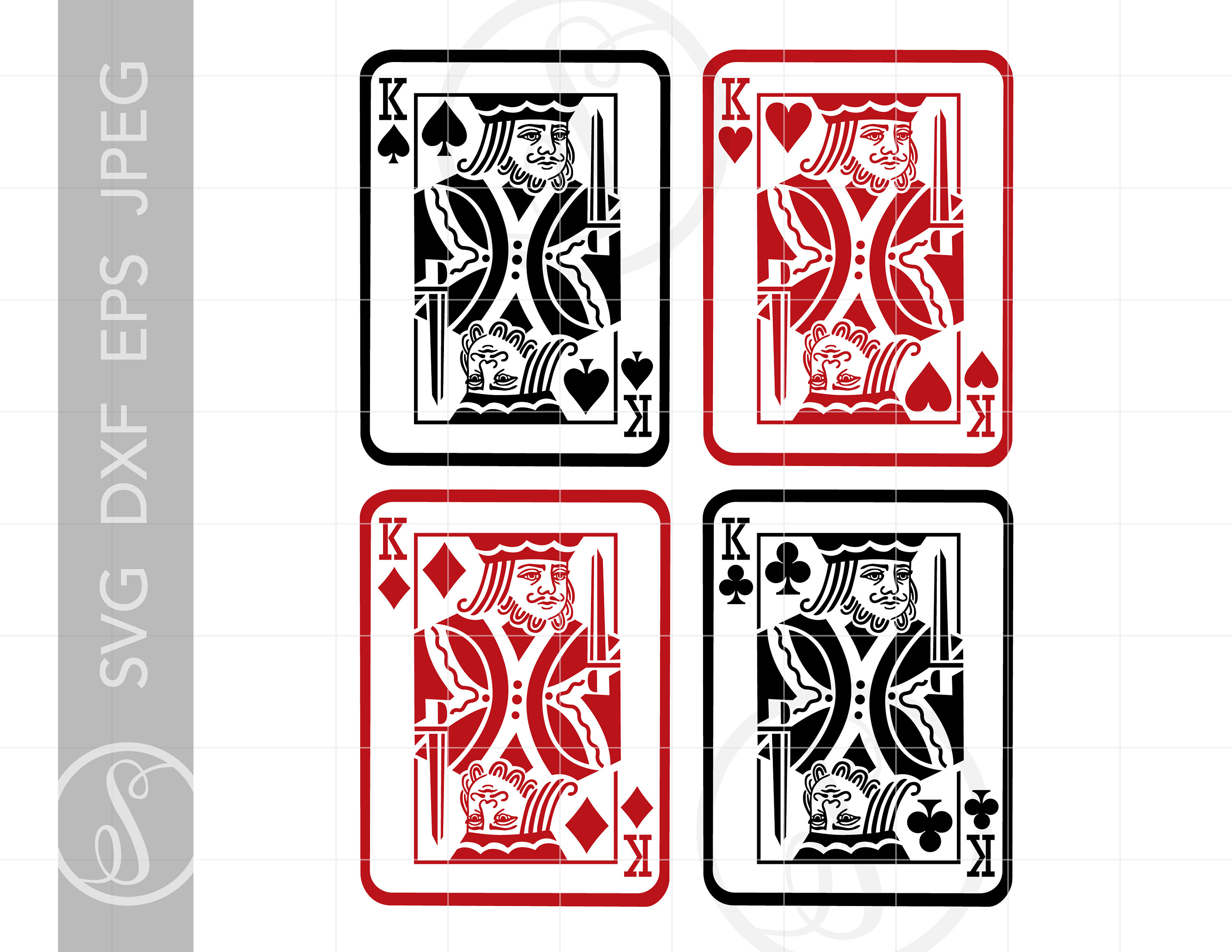 Download King Of Hearts Svg King Of Spades Svg King Of Diamonds Svg Etsy
