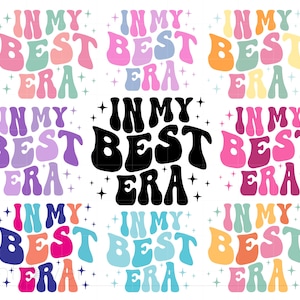 Pacote In My Best Era Svg, Arte de camiseta favorita da Groovy Letters Era, Arquivo de corte de silhueta Cricut Svg Png, Download instantâneo SC3970