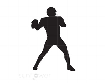 Football Quarterback SVG | Quarterback Silhouette Clipart Download | Quarterback Cut File | Quarterback SVG Jpg Eps Pdf Png Dxf SC1097