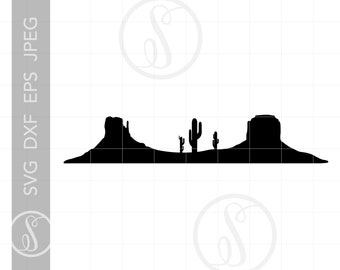 Südwesten Wüste SVG Herunterladen | Vektor Wüste Clipart | Südwesten Wüste Silhouette geschnitten Datei Svg Jpg Eps Pdf Png Downloads SC1238