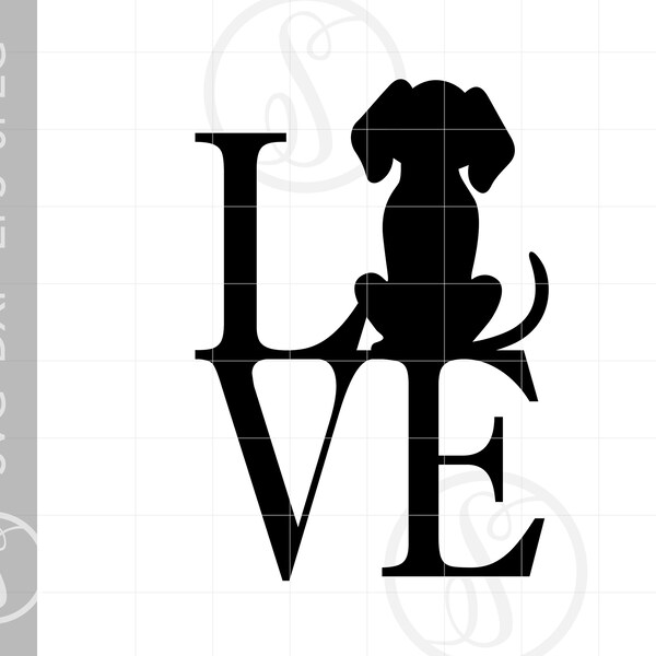 Love Dogs SVG Clipart | Love Dog Silhouette Cut File | Dog Love Svg Jpg Eps Pdf Png Dxf Download SC1453