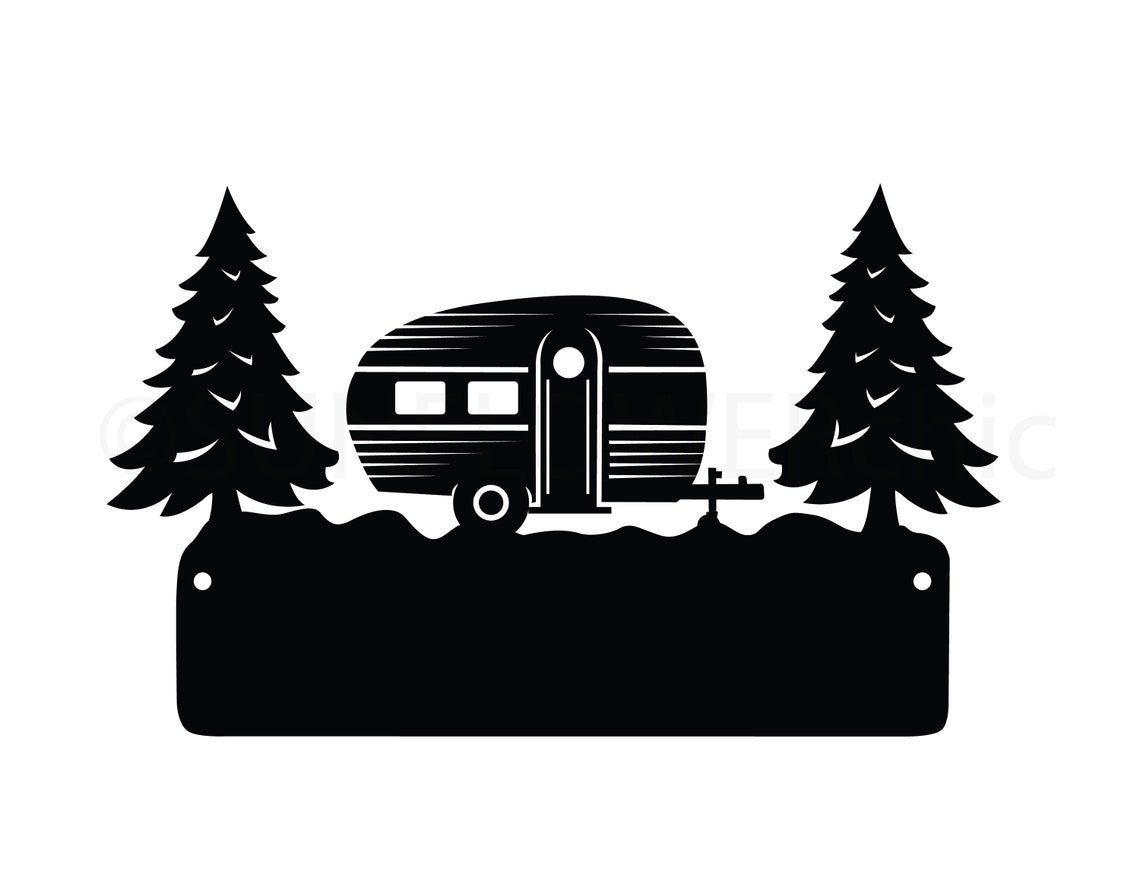 Camper Rv Sign Template Svg Cut File Camper Silhouette Etsy Uk