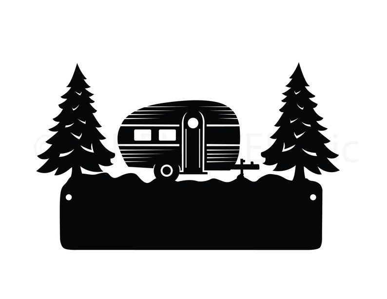 Download Camper RV Sign Template SVG Cut File Camper Silhouette | Etsy