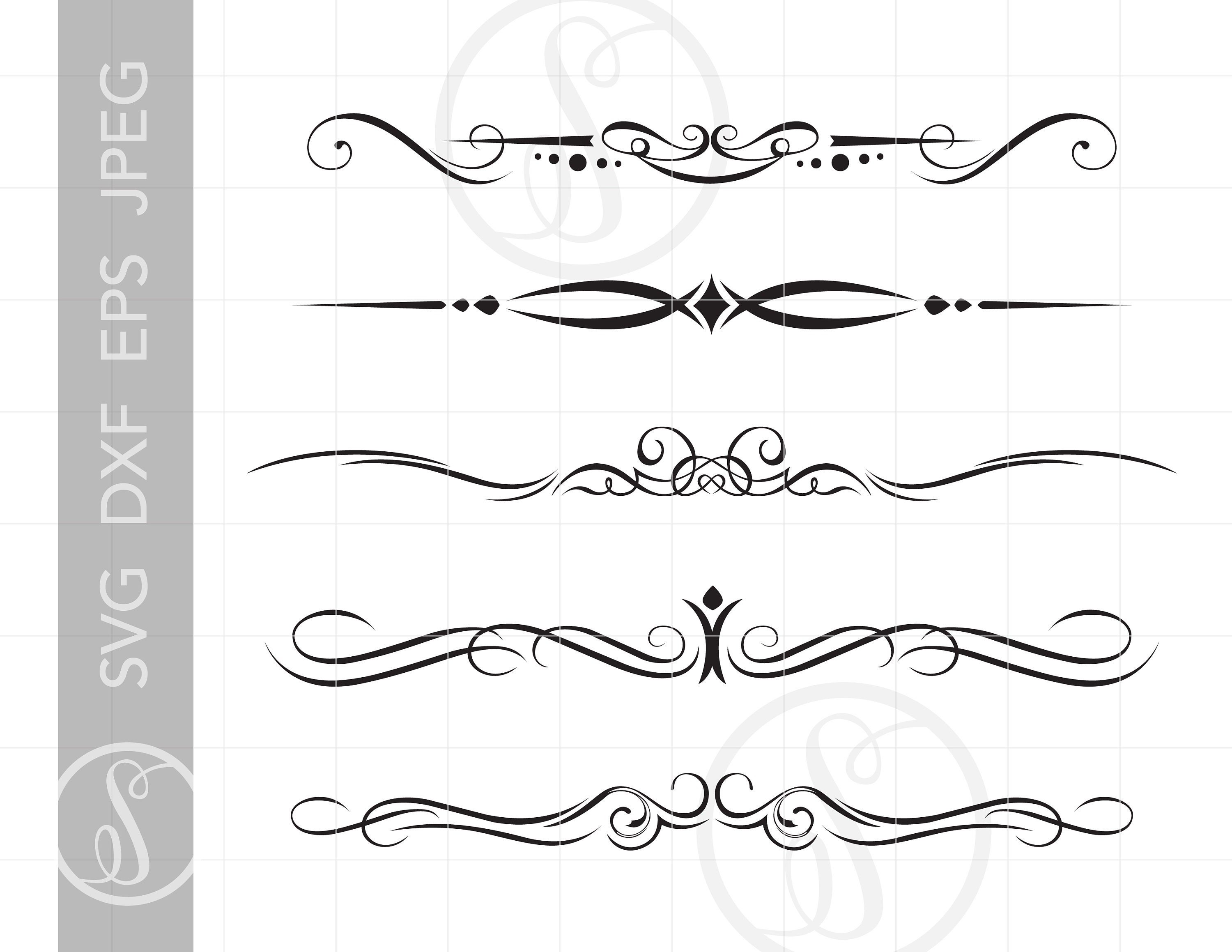 Download Vintage Borders Vinyl Cutting Files Svg Dxf Eps Jpeg Headers Etsy