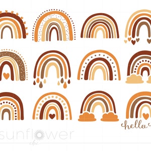 Fall Boho Rainbows SVG Bundle | Boho Rainbows Svg Clipart | Autumn Boho Rainbow Cricut Silhouette Cut Files | Bohemian Svg Download SC2728