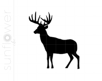 Deer SVG Silhouette Clipart | Deer Buck Cut File | Vector Deer Svg Jpg Eps Pdf Png Dxf Downloads SC1228
