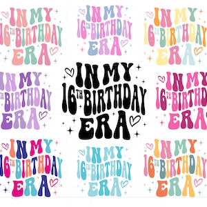 In meinem 16. Geburtstags-Ära Svg Bundle, Sweet Sixteen Birthday Svg, 16