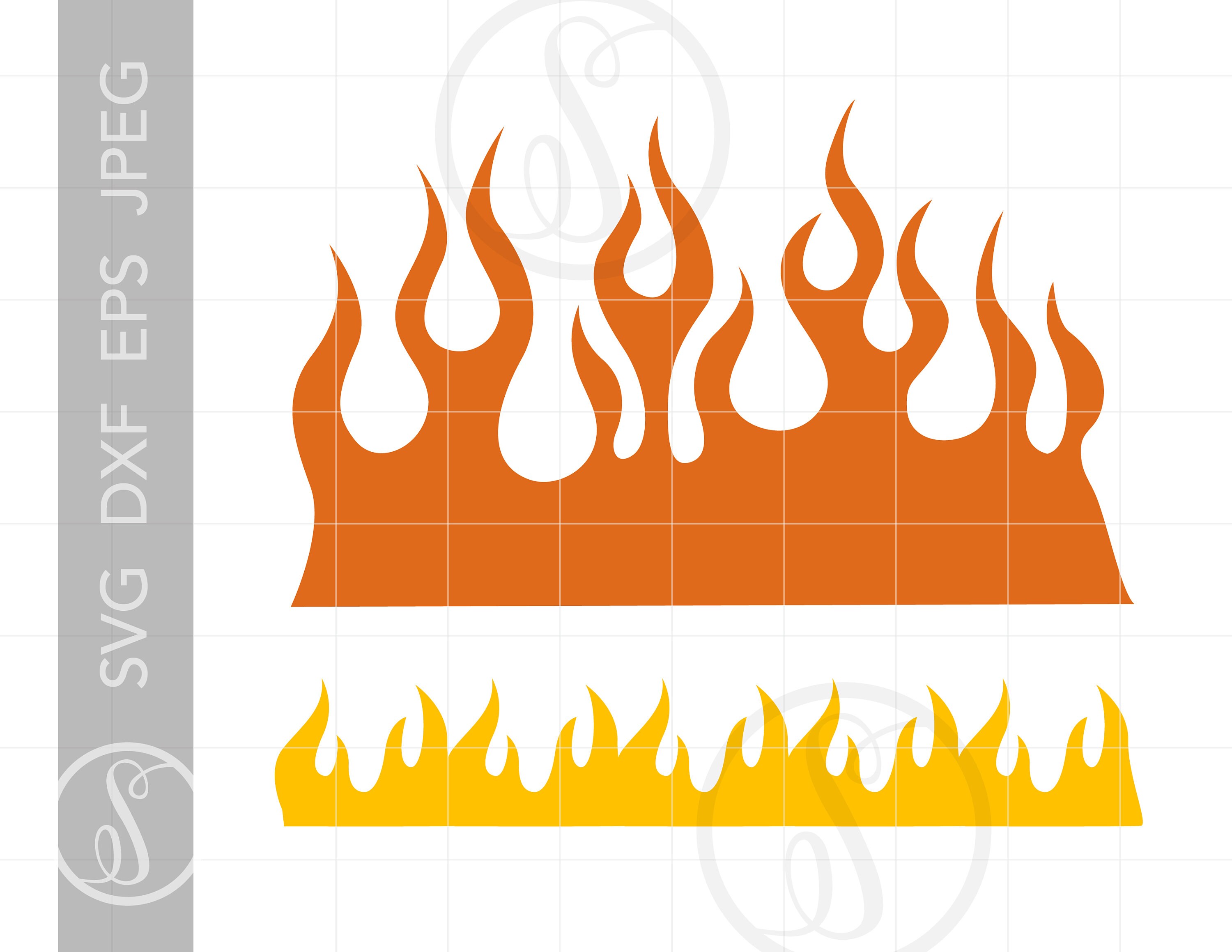 Feuer Flammen SVG Flammen Clipart Flammen Silhouette | Etsy