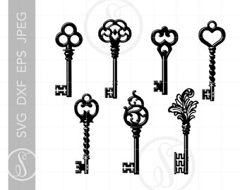 Crossed Skeleton Keys SVG