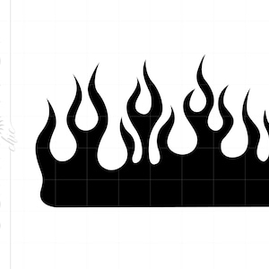 May include: Black and white silhouette of a stylised flame design. The flame is made up of several pointed, curved shapes that create a dynamic and energetic look.