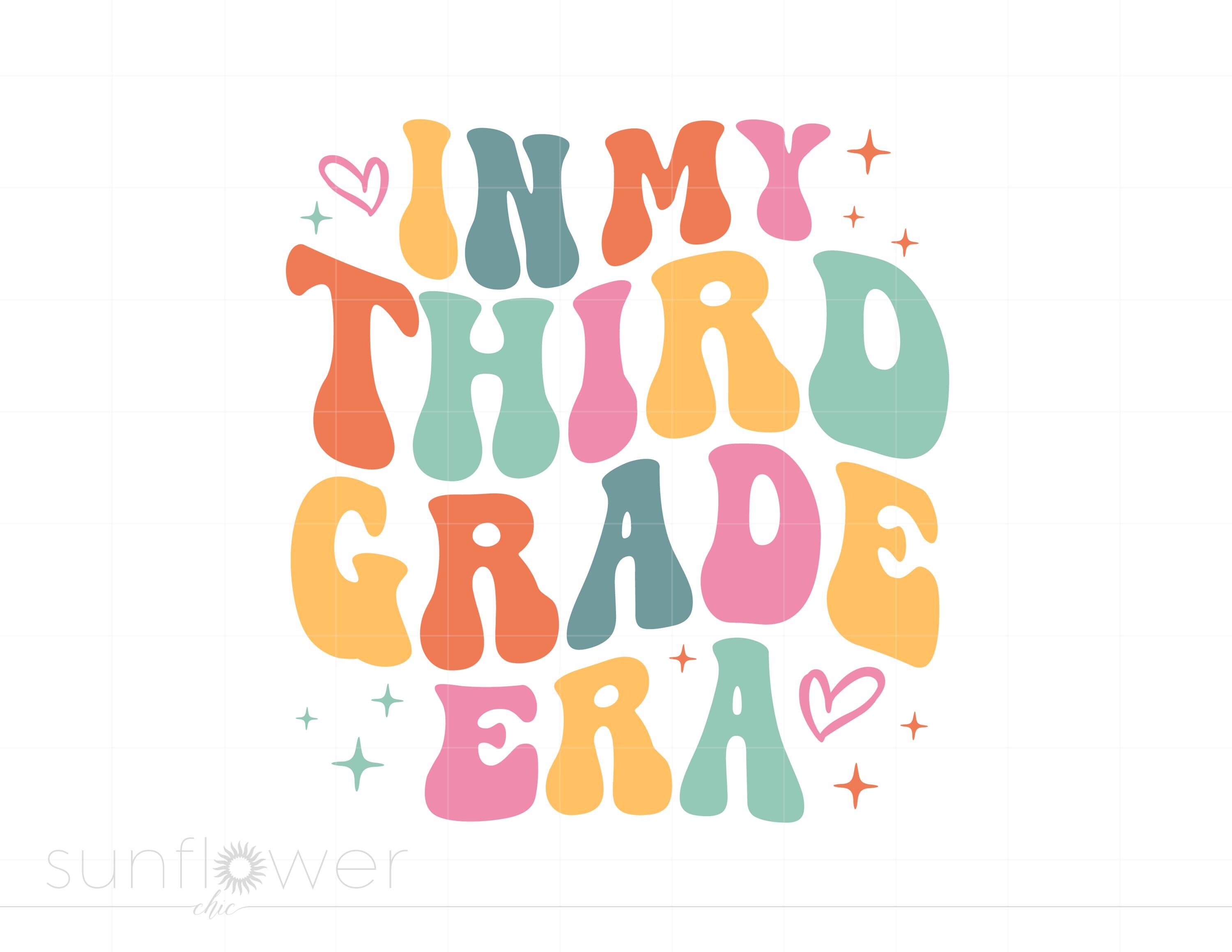 In My Third Grade Era Svg, Groovy Letters 3rd Grade Svg, Back to School ...