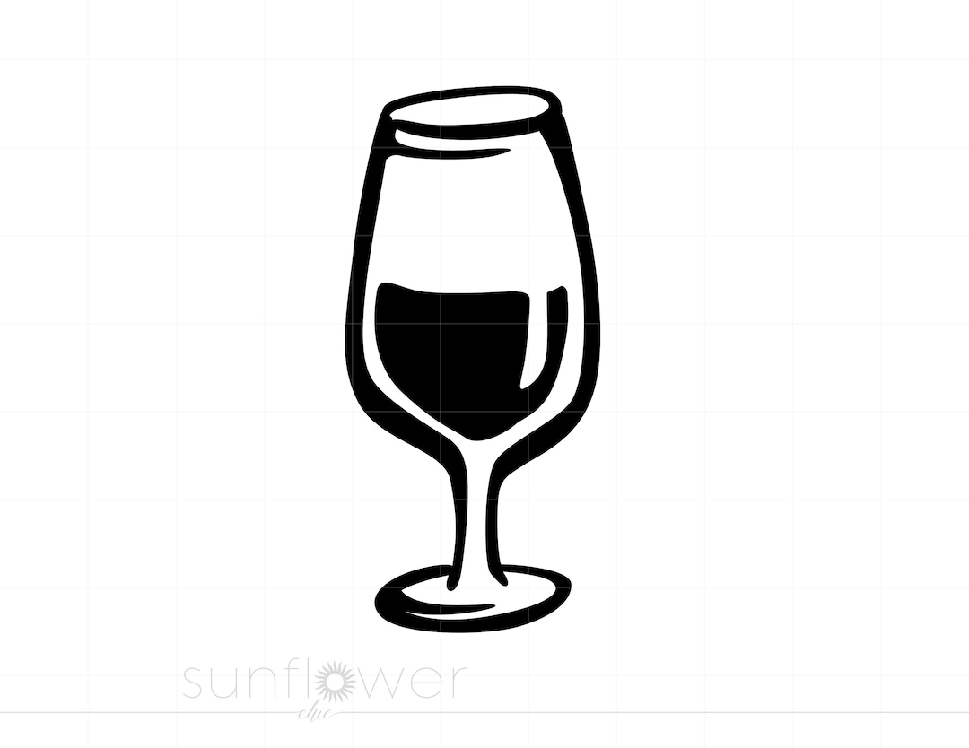Wine Glass SVG Wine Glass Clipart Wine Glass Cut File for Cricut Wine