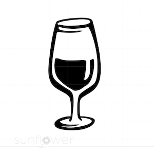 Wine Glass SVG | Wine Glass Clipart | Wine Glass Cut File for Cricut | Wine Glass Art Svg Jpg Eps Pdf Png Dxf Download SC933