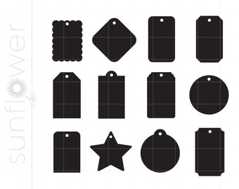 Etiquetas de regalo SVG / Plantillas de etiquetas de regalo Archivo troquelado Svg / Plantilla de etiqueta de regalo Cricut Silhouette / Etiquetas de regalo Svg Jpg Png Dxf Descargas SC2592