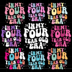 Vier Jahre alt Ära 4th Birthday Girl Shirt Sublimation Art Cricut Silhouette, Instant Download SC3805