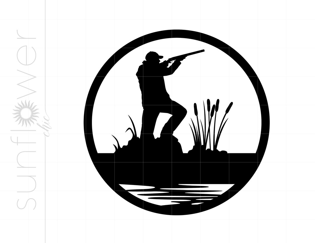 Hunting Monogram Design SVG Hunter Silhouette Download Cut File