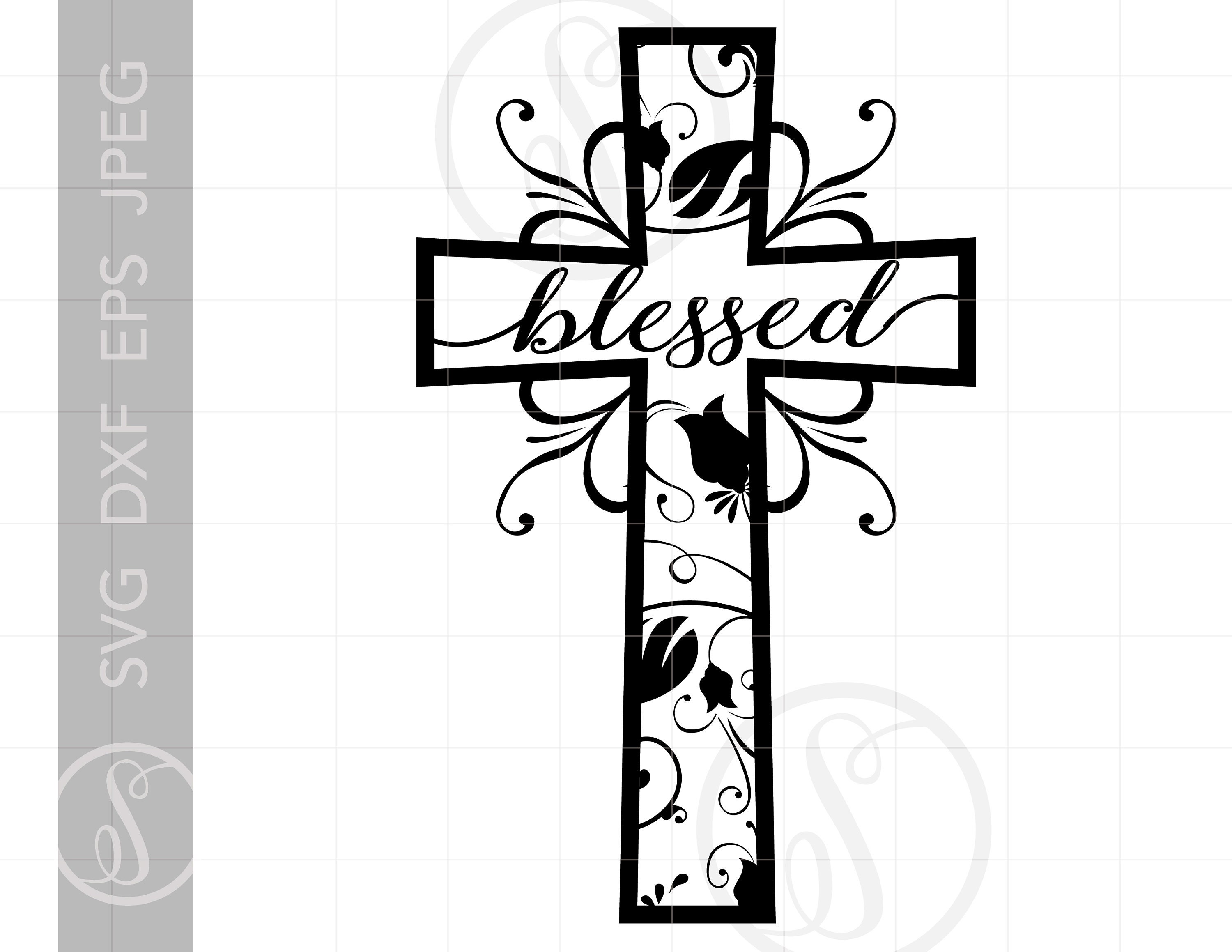 Blessed Cross SVG Cross Clipart Cross Cut File for Cricut - Etsy