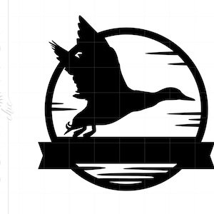 Duck Monogram SVG | Duck Hunting Sign Clipart | Duck Cricut Silhouette Cut File | Duck Svg Jpg Eps Pdf Png Dxf Download SC1942