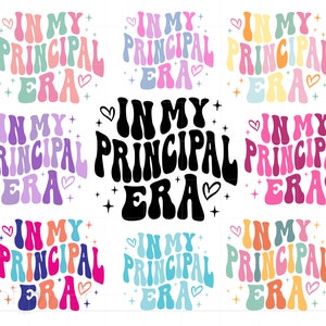 W moim pakiecie ery dyrektora Svg, Groovy Letters Principal Shirt Svg, Art Design dla Principal Shirt Cricut Silhouette Instant Download SC3472
