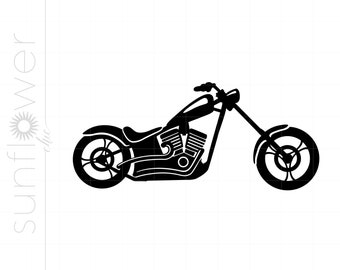 Motorcycle SVG Download, Chopper Motorcycle SVG Cut File Silhouette. Motorcycle Gift SVG Svg Jpg Dxf Pdf Png Downloads SC1502