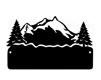 Mountain Sign SVG Cut File | Mountain Silhouette Download | Mountain Cricut Svg Eps Pdf Jpg Png SC1832