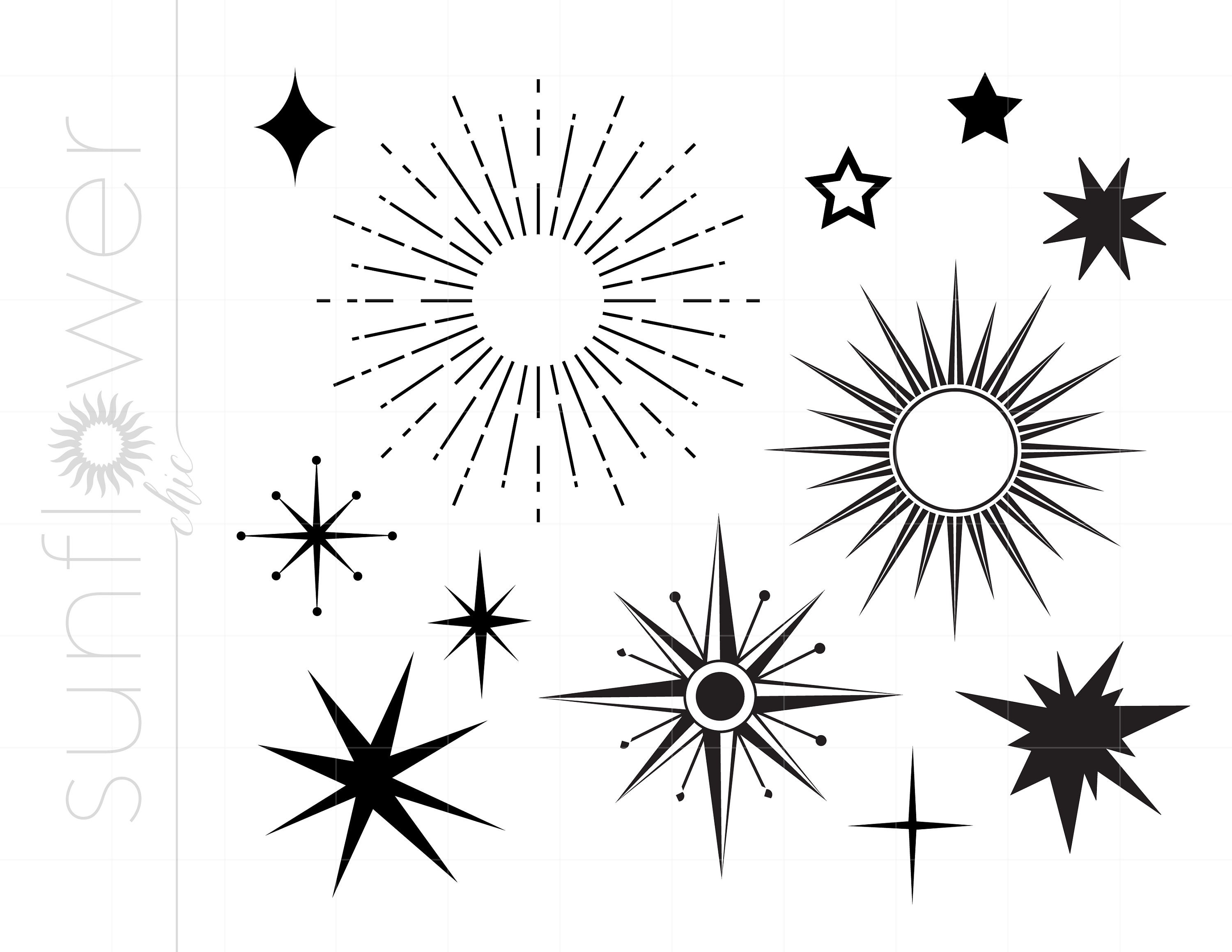 Starburst shape stickers By vectortatu
