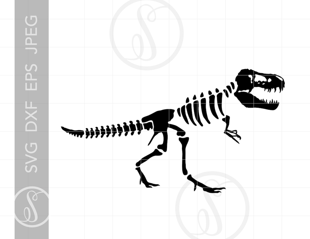 T Rex Fossils SVG T Rex Skeleton Clipart Tyrannosaurus Rex Cut File for