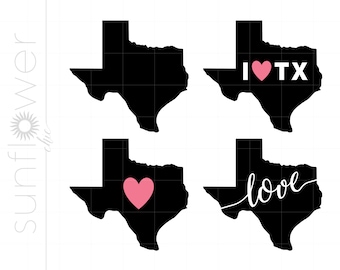 Texas SVG | Texas Clipart | Texas Silhouette Cut File | Texas Svg Jpg Eps Png | Texas Download | Heart Love Texas SC810