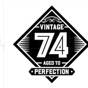 Vintage 74 SVG Clipart Vintage 74 Cut File for Cricut - Etsy