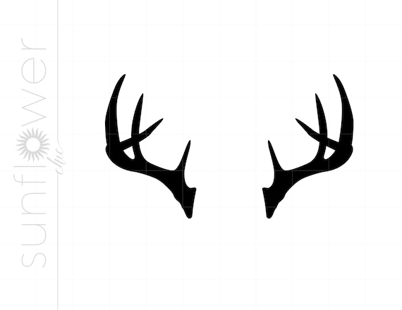 Deer Antlers SVG Deer Antlers Silhouette Clipart Download Deer Antlers Cut  File Deer Antlers Svg Jpg Eps Pdf Png Dxf SC1222 