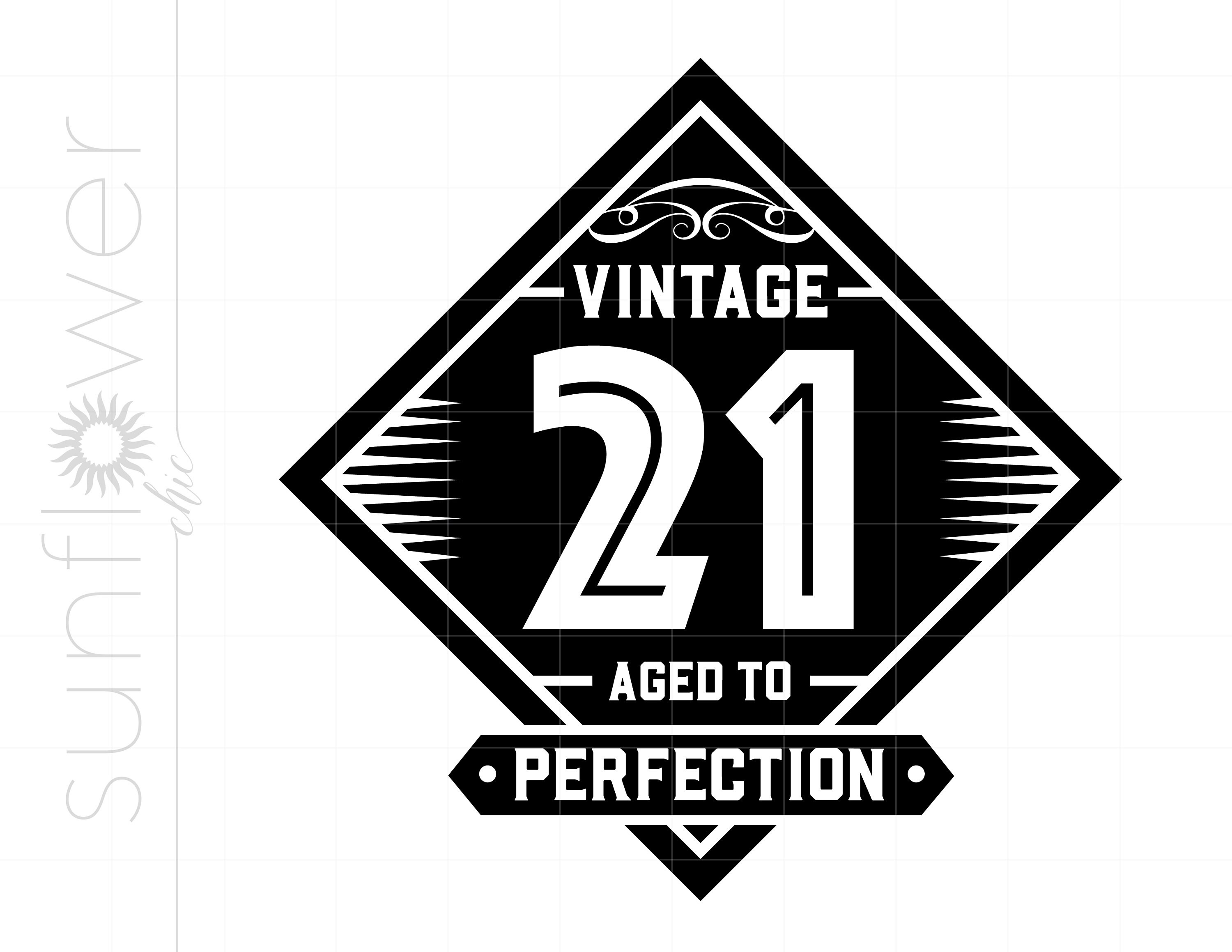 Vintage 21 SVG Clipart | Vintage 21 Cut File for Cricut | Vintage