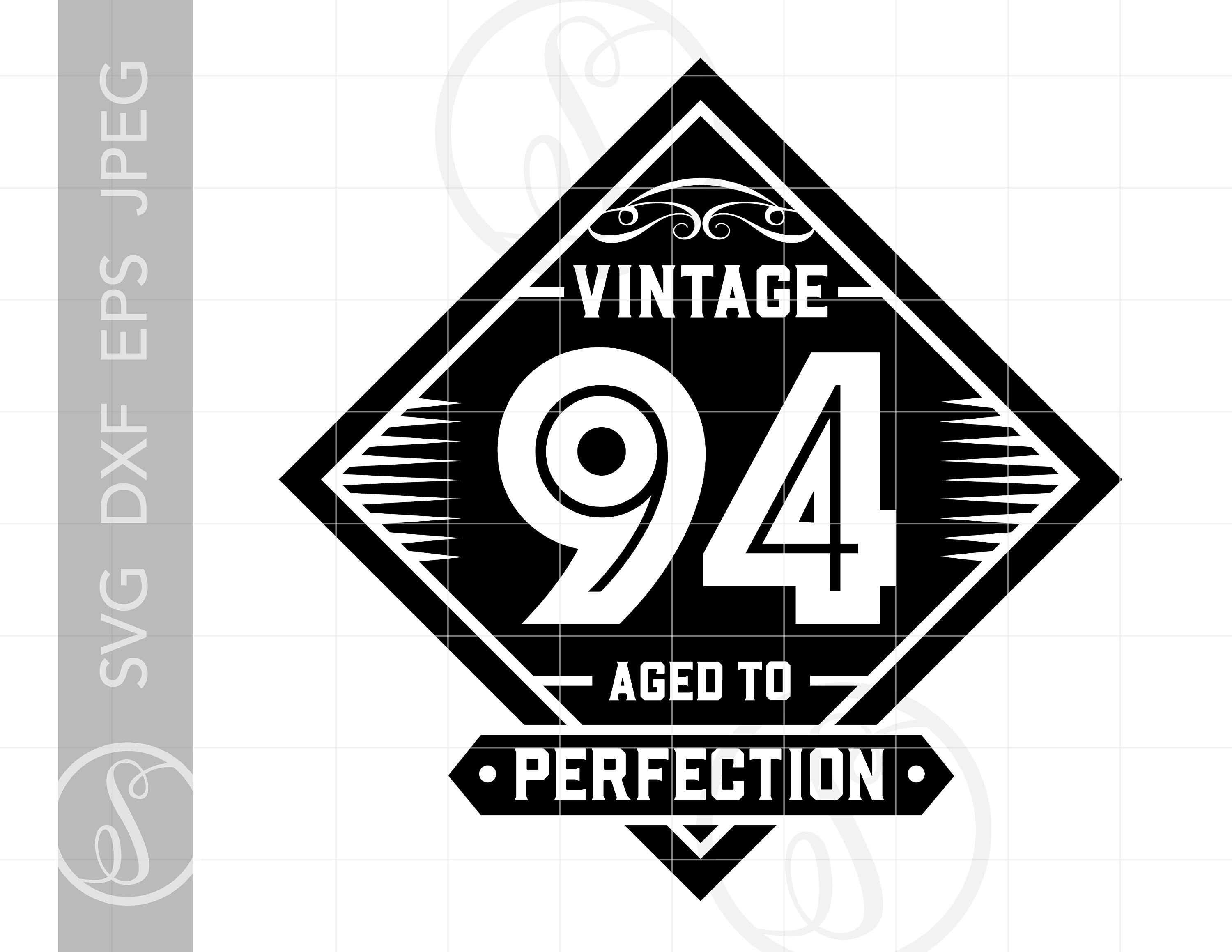 Vintage 94 SVG Clipart | Vintage 94 Cut File | Vintage 94 Aged to